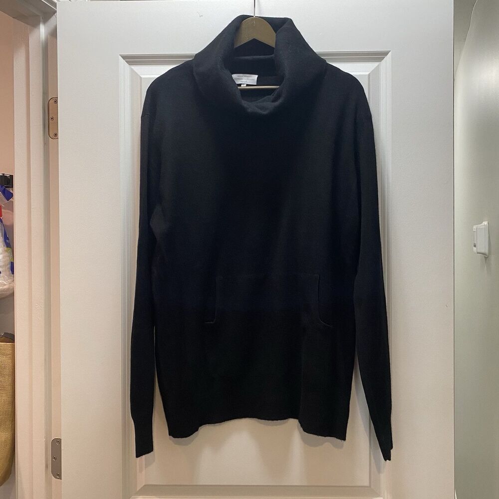 Kenmare Cashmere Ireland NWOT Cowl Neck Black Sweater Tunic Large